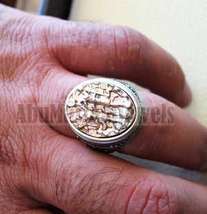 Horoscopes zodiac sign Gemini sterling silver 925 and antique bronze huge men ring all sizes men jewelry gift that bring luck fast shipping