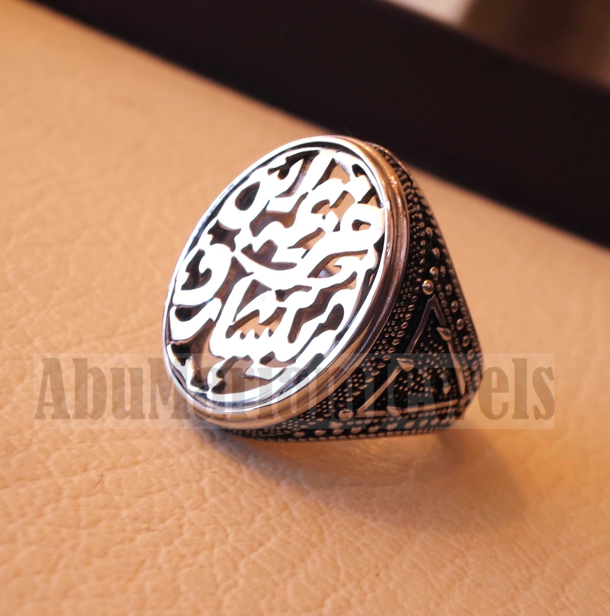 Customized Arabic calligraphy names handmade ring personalized antique jewelry style sterling silver 925 any size TSN1015 خاتم اسم تفصيل