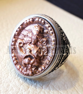 Horoscopes zodiac sign Virgo sterling silver 925 and antique bronze huge men ring all sizes men jewelry gift that bring luck fast shipping