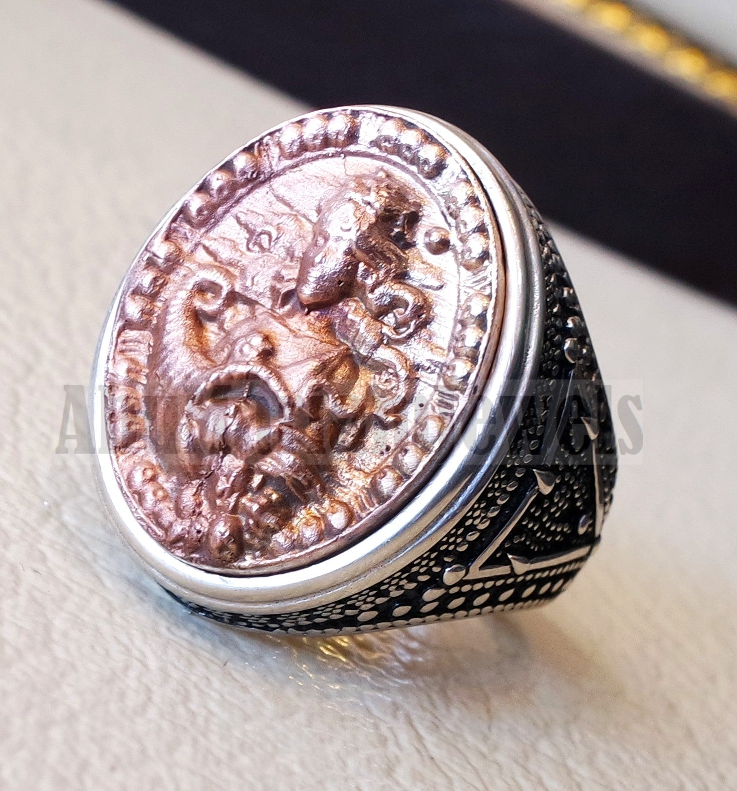 Horoscopes zodiac sign Virgo sterling silver 925 and antique bronze huge men ring all sizes men jewelry gift that bring luck fast shipping