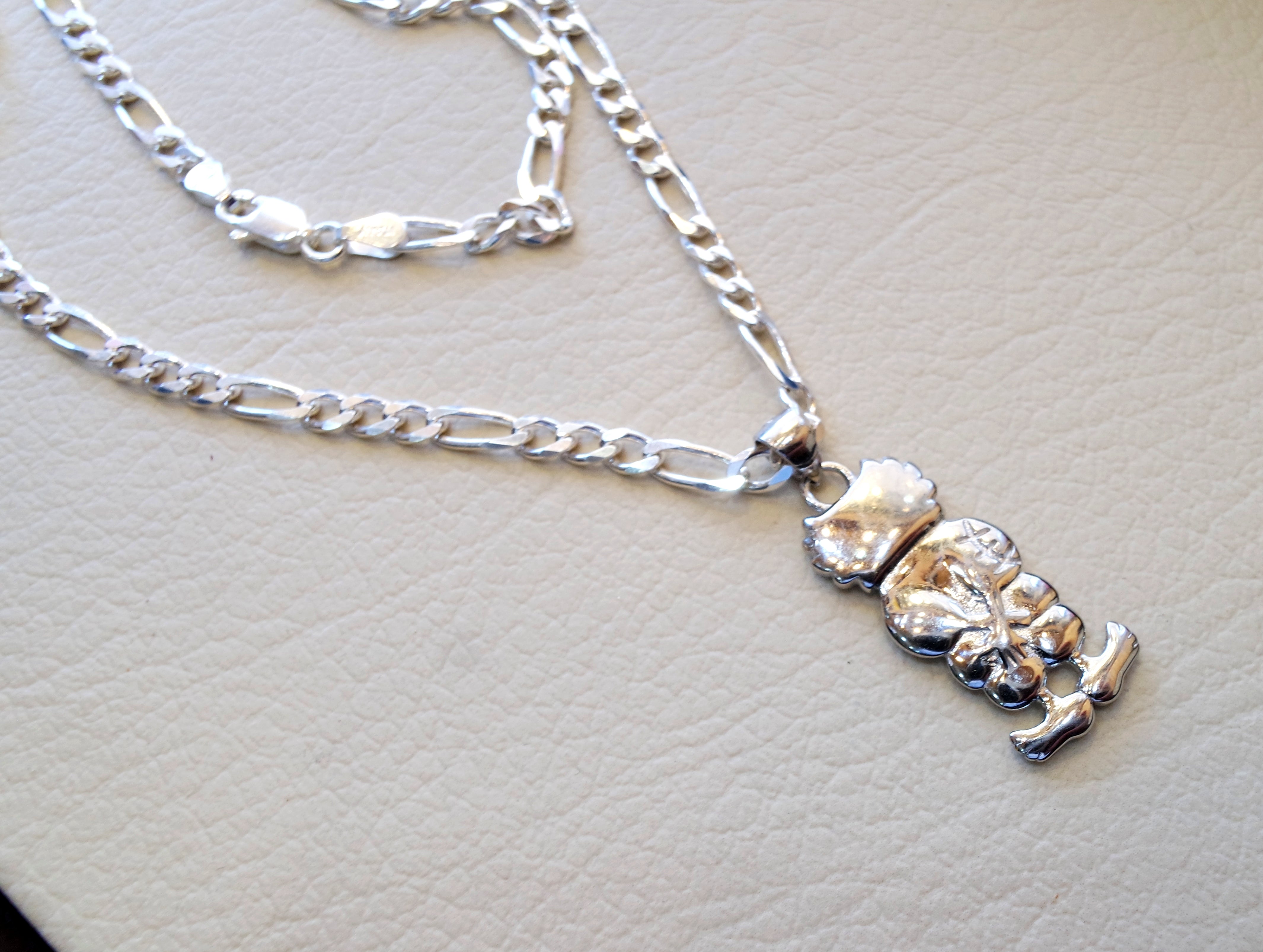 Handala sterling silver 925 Pendant and thick chain  , palestine symbol refugee symbol heavy jewelry piece please read item description فلسطين حنضله حنظله