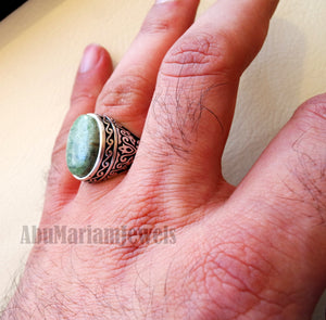 green swiss opal natural stone men ring sterling silver 925 stunning genuine oval gem ottoman style jewelry all sizes