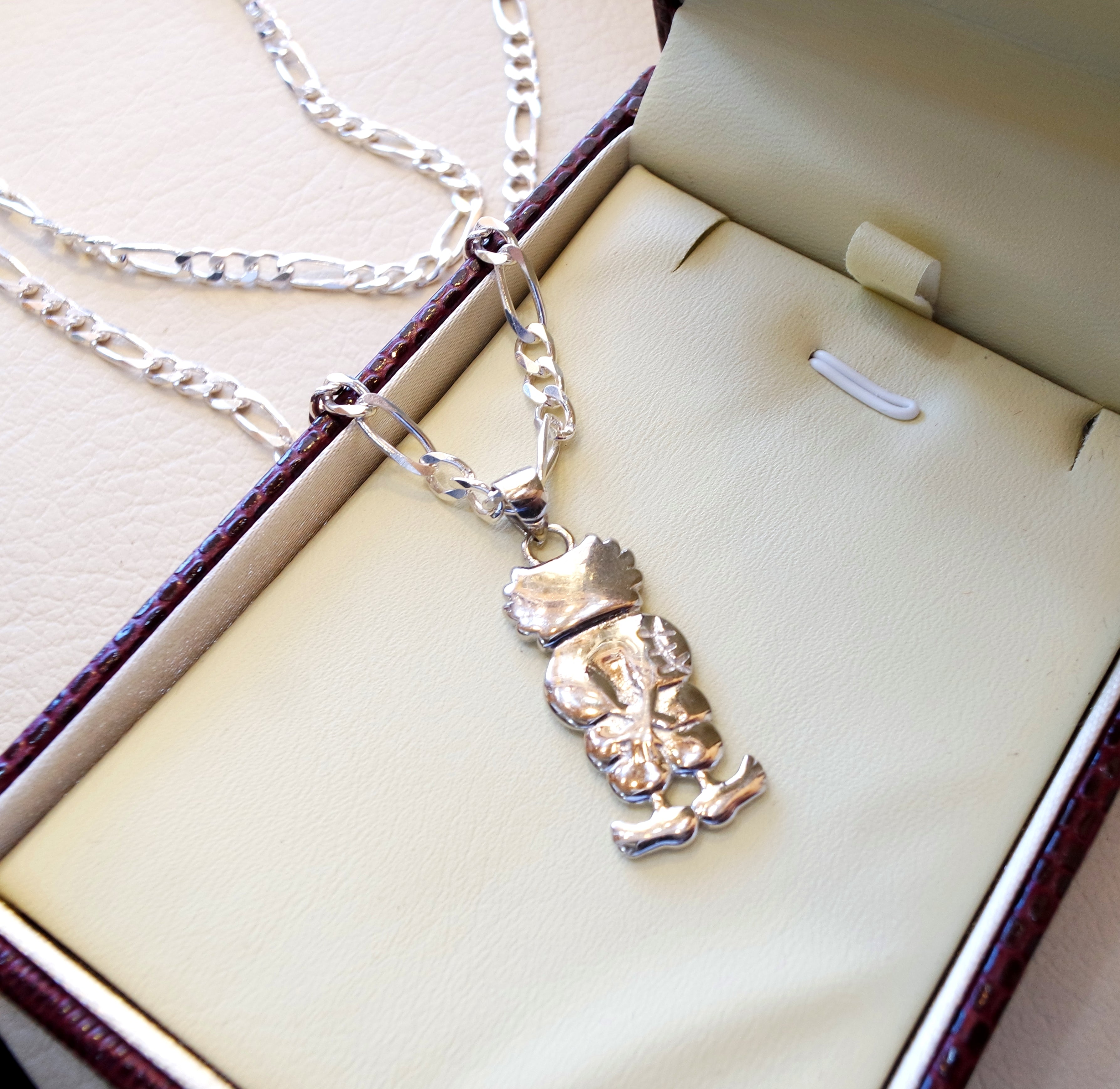 Handala sterling silver 925 Pendant and thick chain  , palestine symbol refugee symbol heavy jewelry piece please read item description فلسطين حنضله حنظله