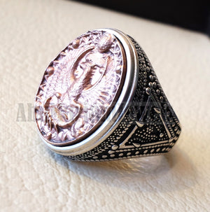 Horoscopes zodiac sign Scorpio sterling silver 925 and antique bronze huge men ring all sizes men jewelry gift that bring luck fast shipping