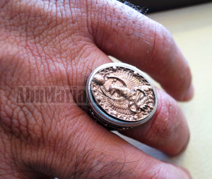 Horoscopes zodiac sign Scorpio sterling silver 925 and antique bronze huge men ring all sizes men jewelry gift that bring luck fast shipping