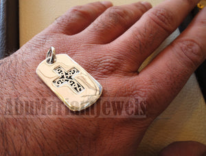 Heavy cross pendant sterling silver 925 middle eastern style religious jewelry christianity vintage handmade heavy express shipping