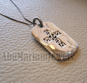 Heavy cross pendant sterling silver 925 middle eastern style religious jewelry christianity vintage handmade heavy express shipping