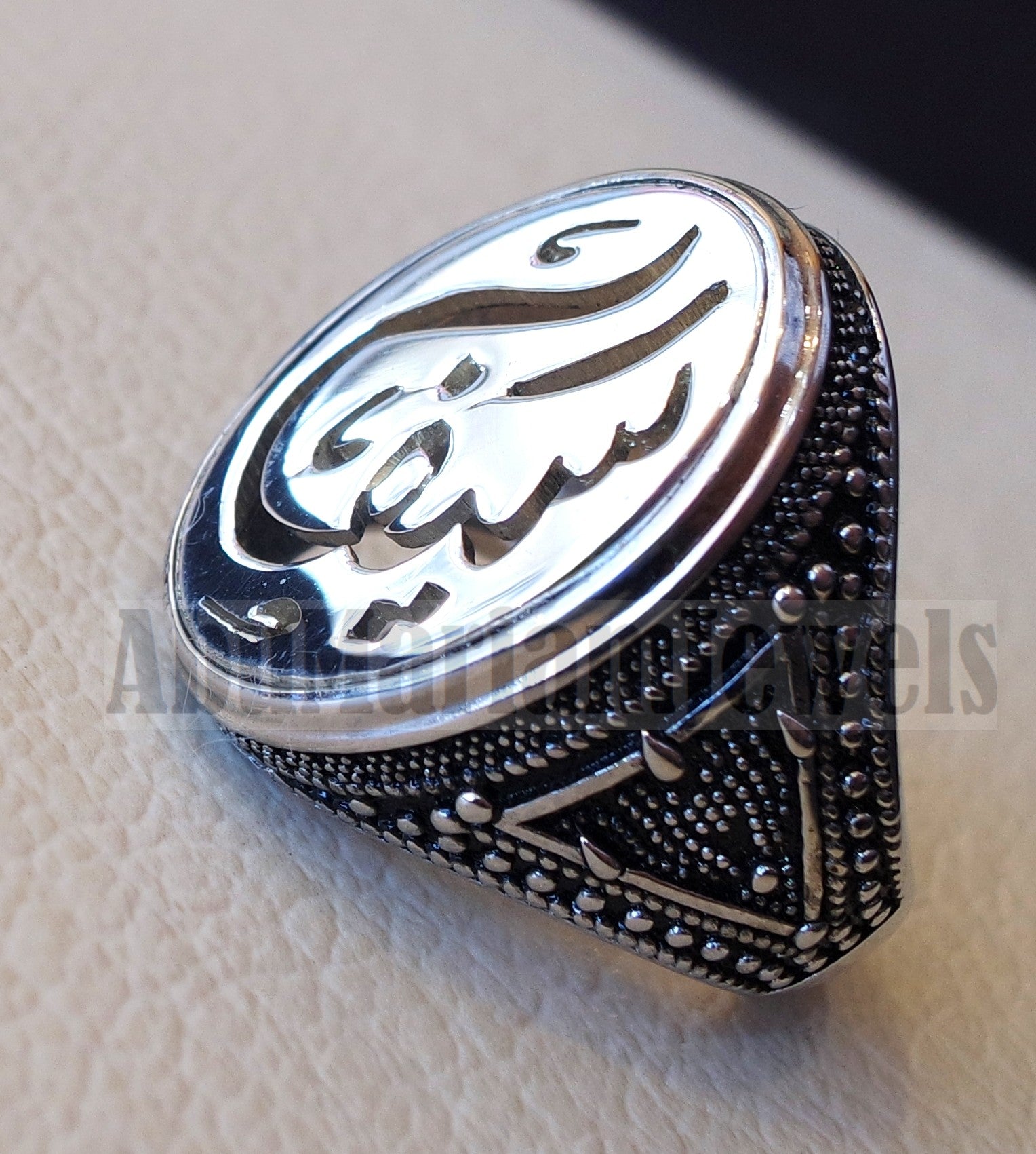 Customized Arabic calligraphy names handmade ring personalized antique jewelry style sterling silver 925 any size TSN1009 خاتم اسم تفصيل