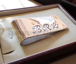 personalized customized heavy sterling silver 925 money clip three initial letters or one name Arabic or English or any other can be applied