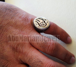 Customized Arabic calligraphy names handmade ring personalized antique jewelry style sterling silver 925 any size TSN1009 خاتم اسم تفصيل