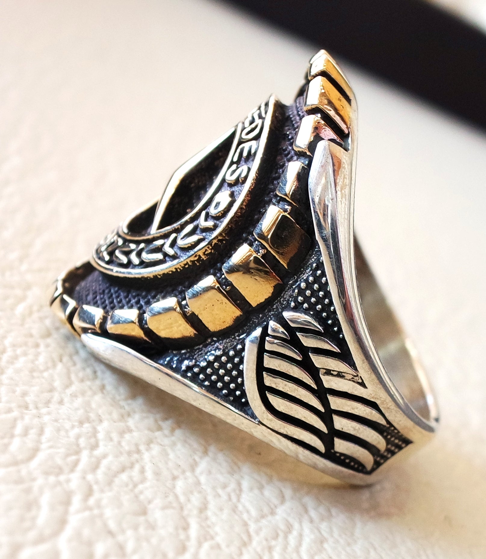 Mercedes Benz sterling silver 925 and bronze heavy man ring new car ideal gift all sizes