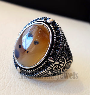 yamani aqeeq Akik , akeek natural oval multi color agate gemstone men ring sterling silver 925 jewelry all sizes عقيق يماني