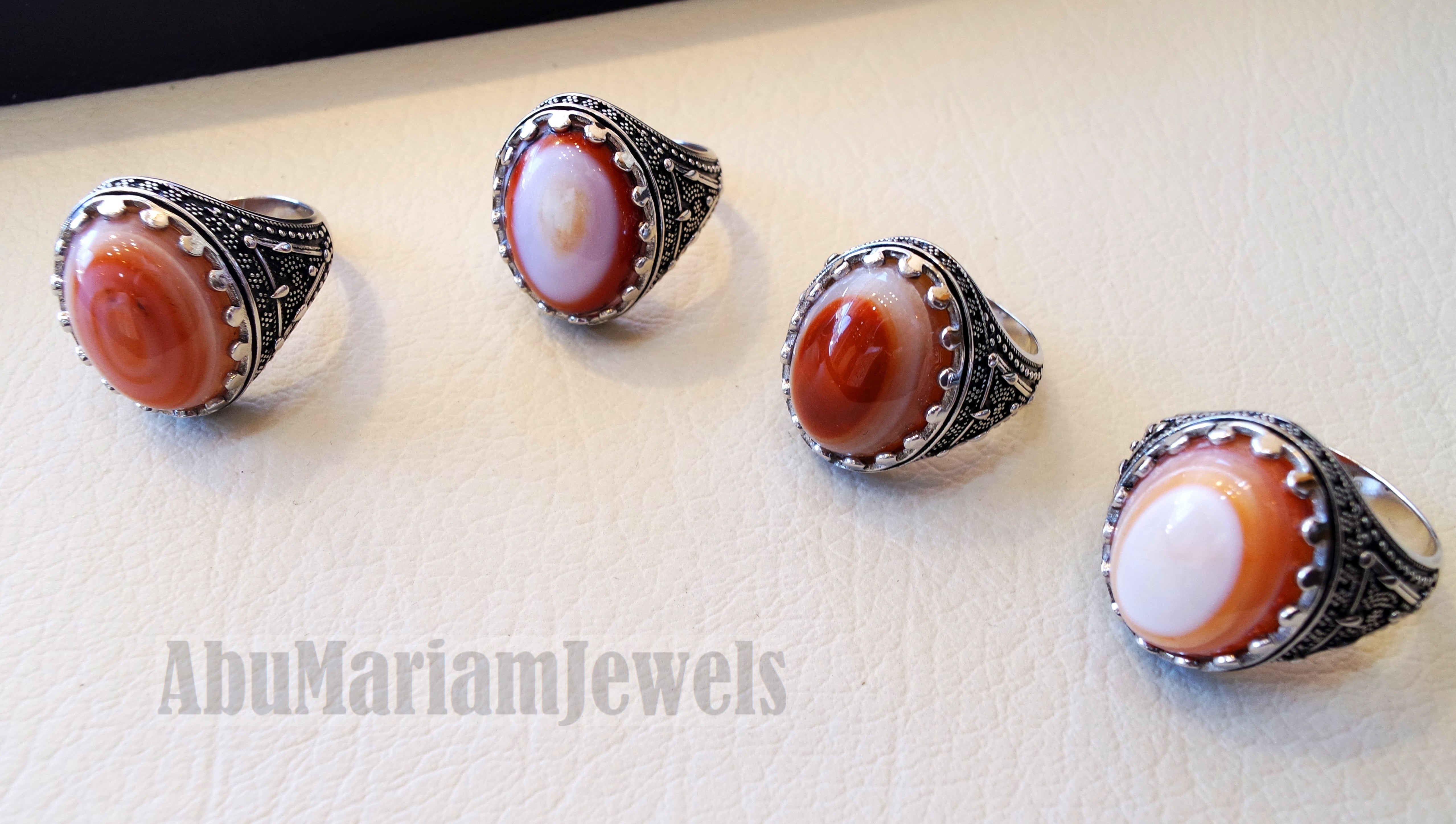 multi color yemen agate aqeeq carnelian sterling silver 925 ring stunning jewelry red orange brown white yellow arabic style oval