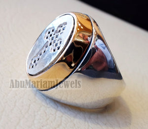 Coptic style cross ring christ christian sterling silver 925 and bronze heavy man gift jewelry vintage style all sizes Catholic Orthodox