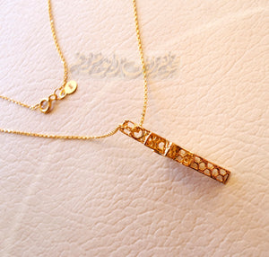 Honeycomb north star 3d 18K yellow gold necklace pendant and chain fine jewelry full insured shipping