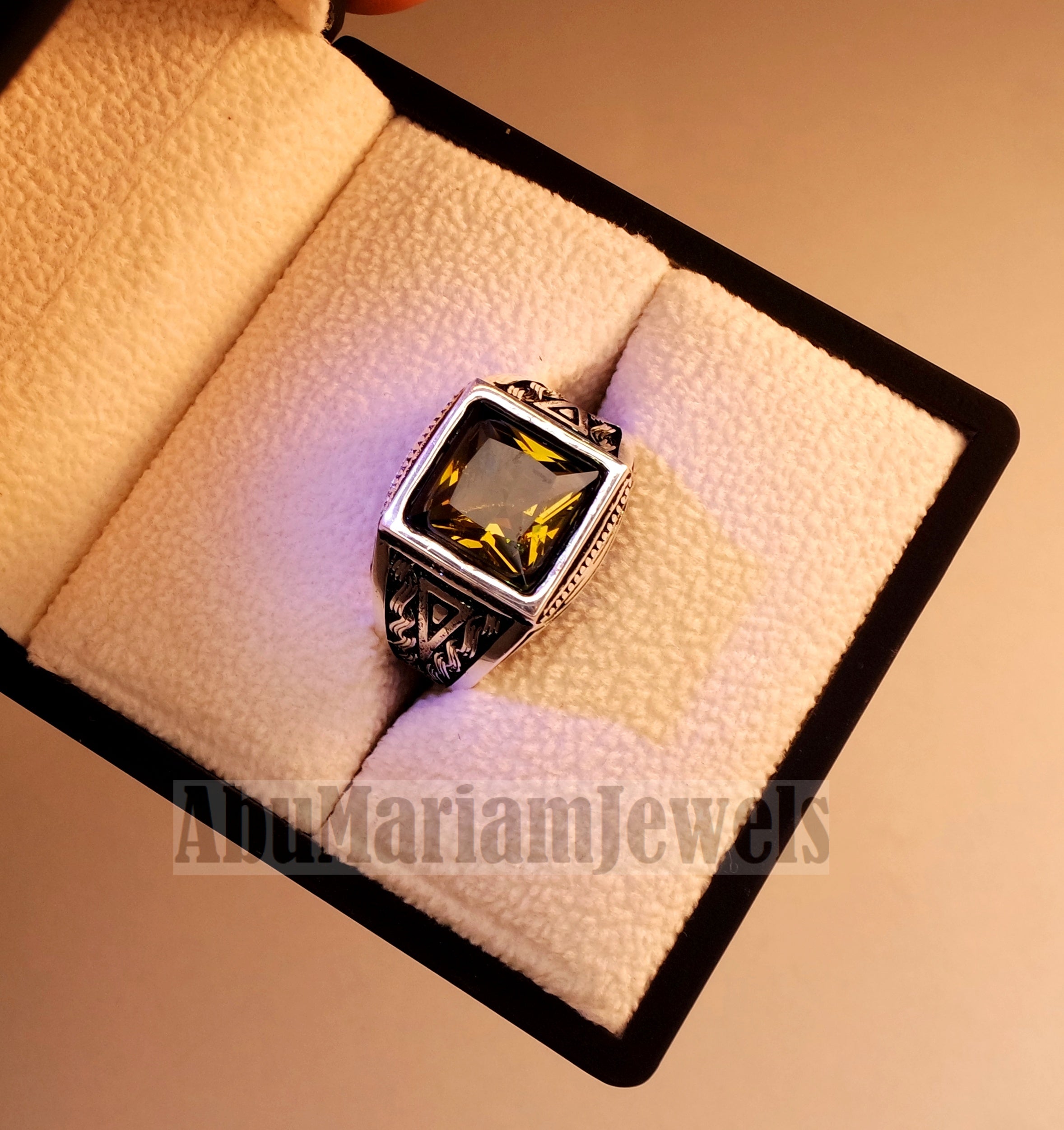 Zultanite natural changing color rare stone sterling silver 925 Diaspore men ring princess cut stone all sizes 3