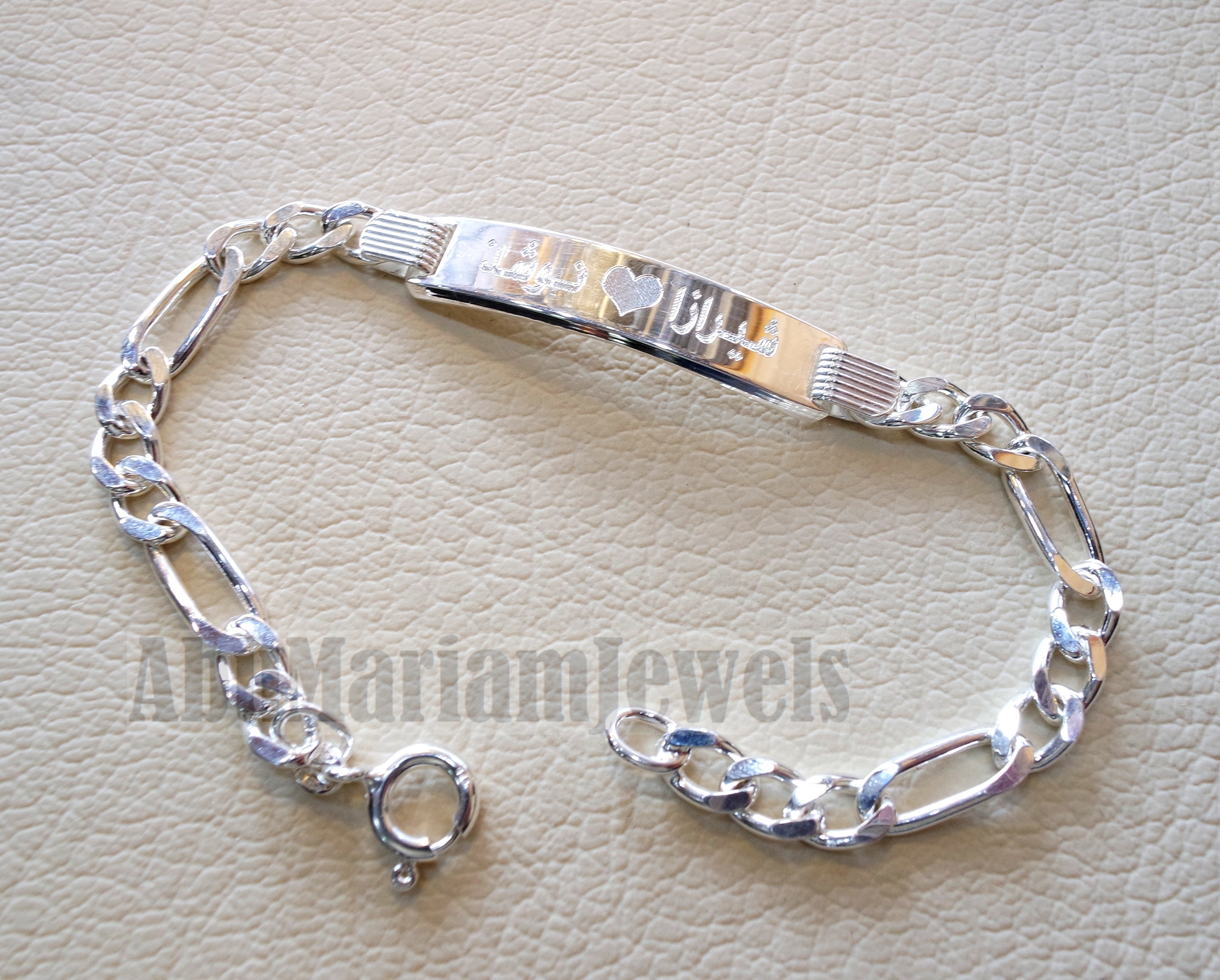 Pure silver bracelet for mens with name top