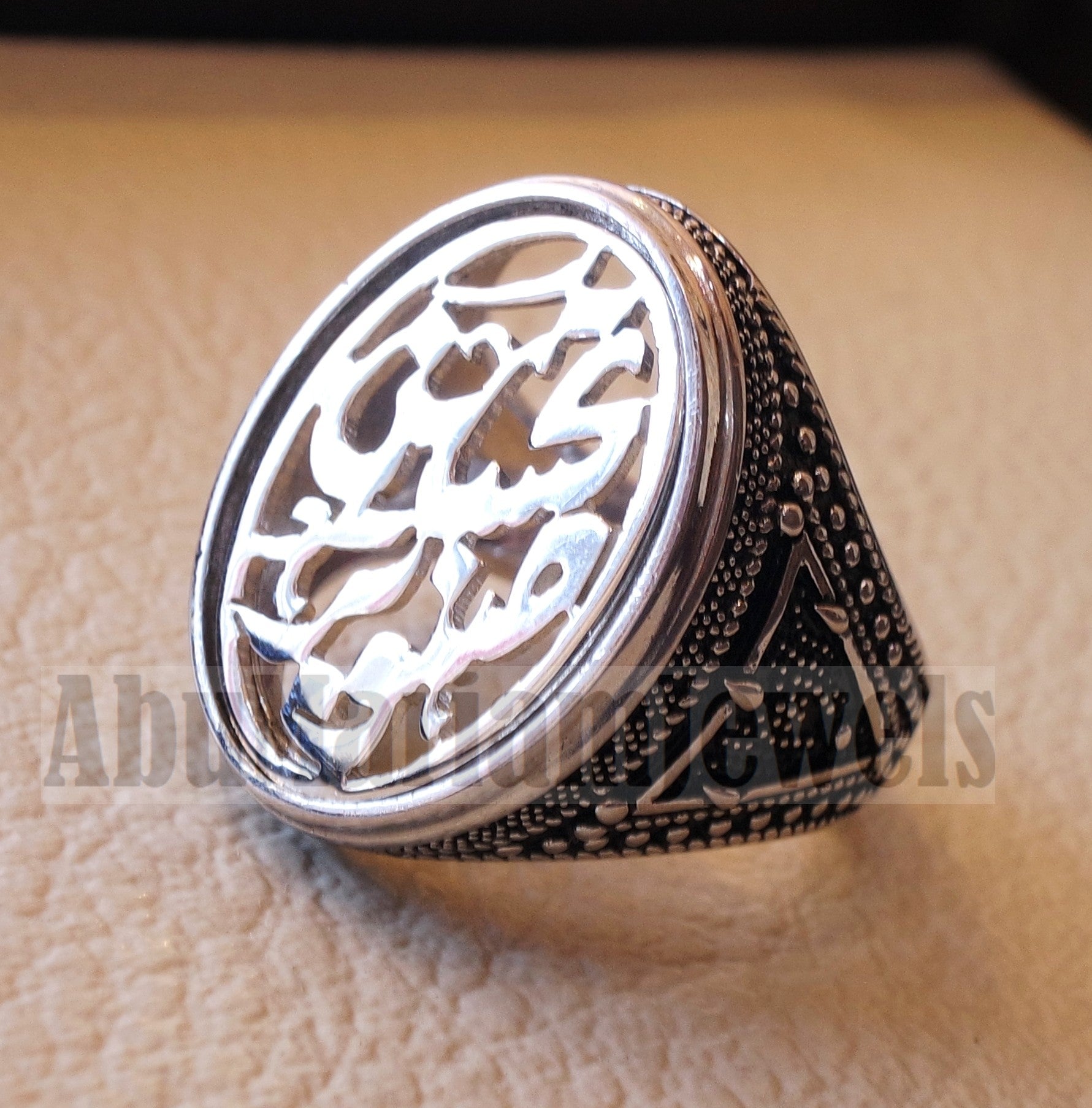 Customized Arabic calligraphy names ring personalized jewelry style sterling silver 925  any size TSN1004 خاتم اسم تفصيل