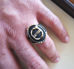Volvo sterling silver 925 and bronze heavy man ring new car ideal gift all sizes