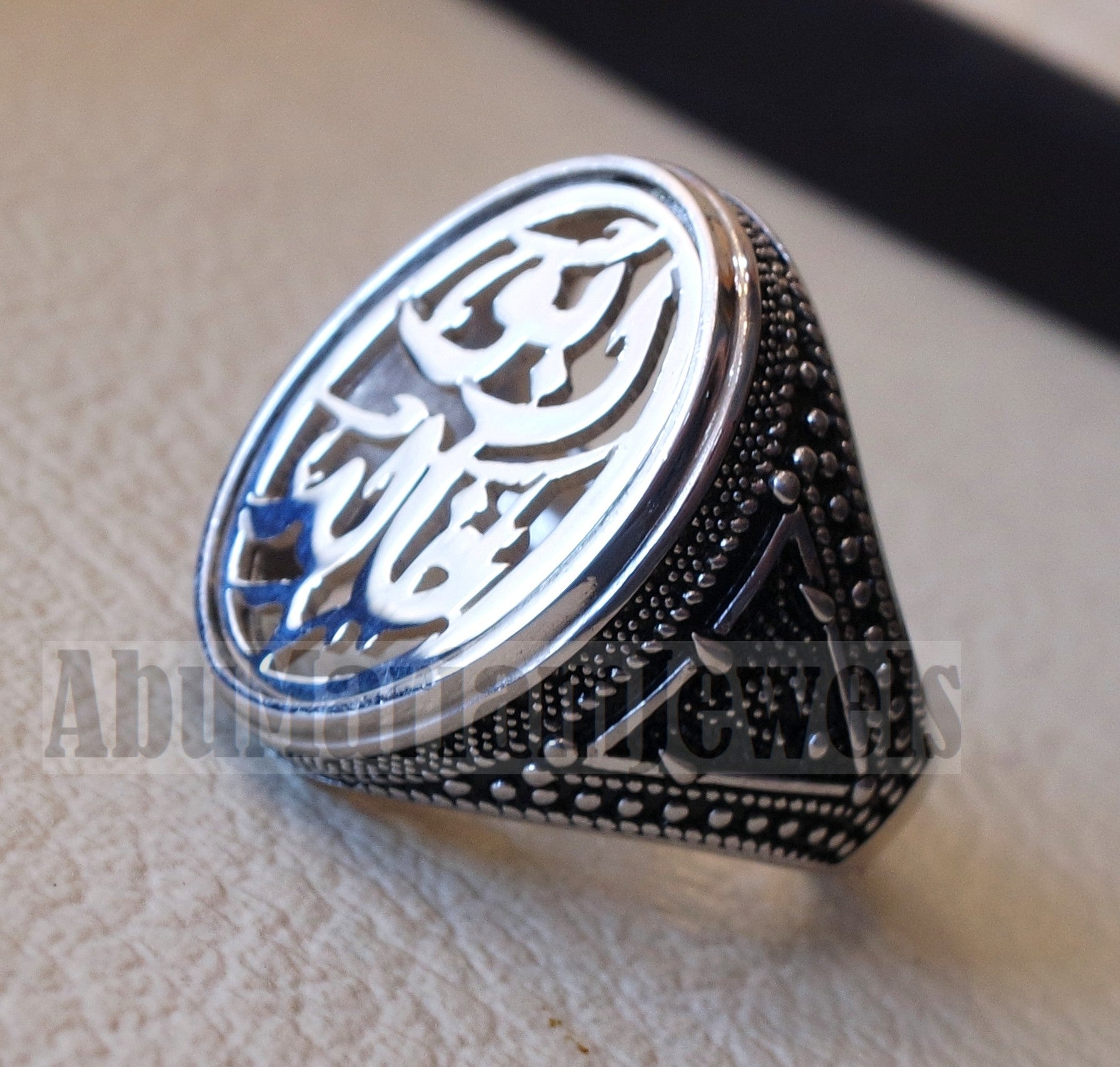 Customized Arabic calligraphy names ring personalized jewelry style sterling silver 925  any size TSN1004 خاتم اسم تفصيل