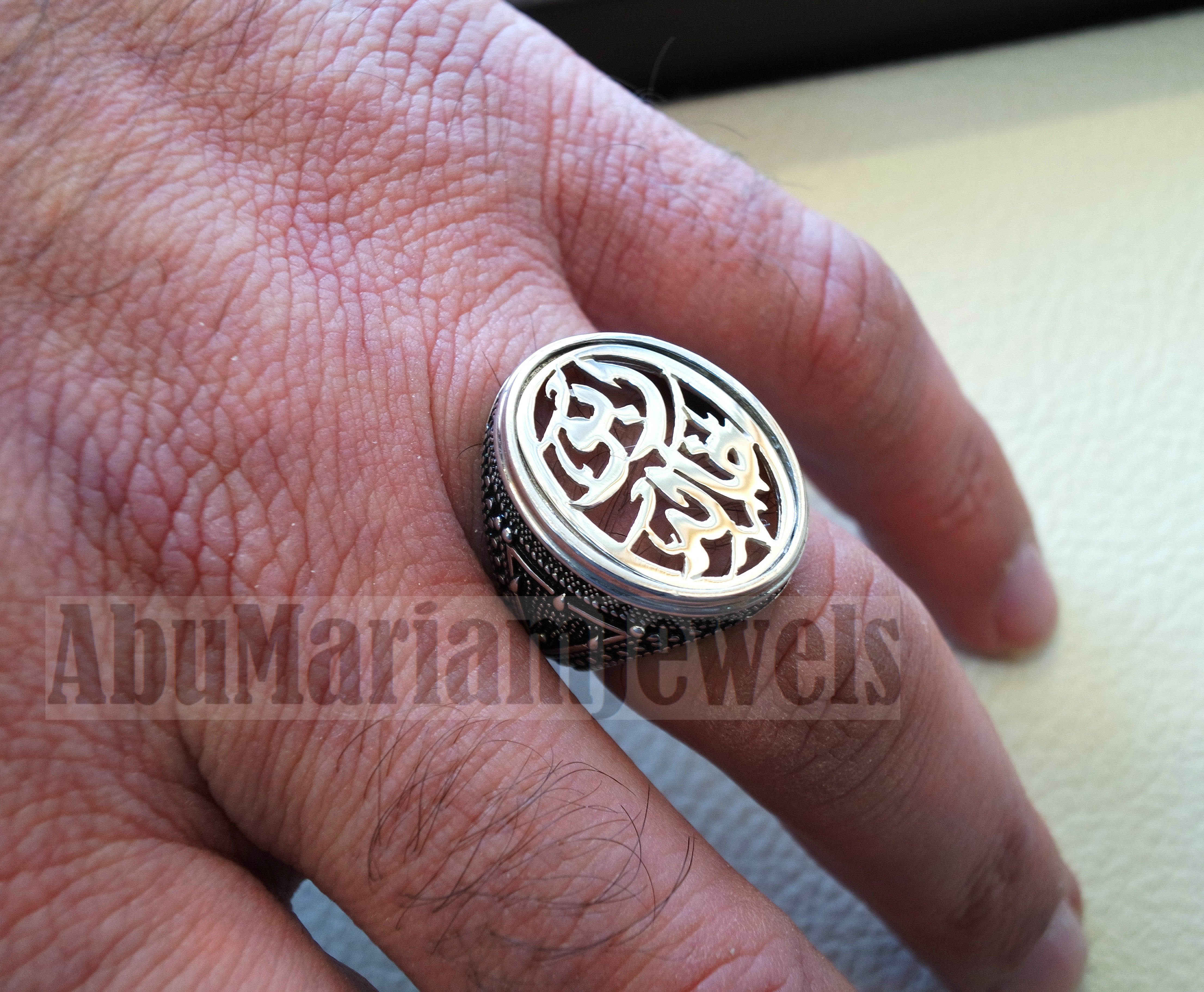 Customized Arabic calligraphy names ring personalized jewelry style sterling silver 925  any size TSN1004 خاتم اسم تفصيل