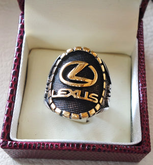 Lexus sterling silver 925 and bronze heavy man ring new car ideal gift all sizes