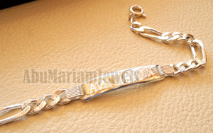 Men silver bracelet laser engraving any personalized name sterling silver 925 man gift with nice box , chain and plate style