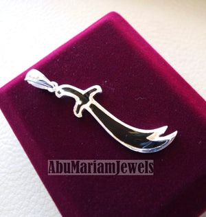 sword pendant big size sterling silver 925 and black enamel handmade Zo Alfaqar Saif express fast shipping with gift jewelry box