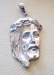 Jesus Christ face head huge pendant sterling silver 925 middle eastern jewelry christianity vintage handmade heavy express shipping