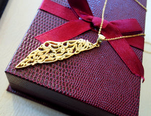 Palestine map pendant with chain famous poem verse 18 k gold jewelry arabic fast shipping خارطه و علم فلسطين القدس عروس عروبتكم