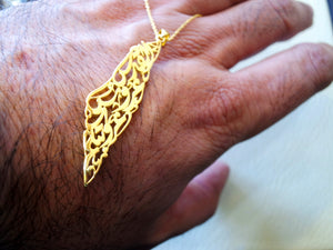 Palestine map pendant with chain famous poem verse 18 k gold jewelry arabic fast shipping خارطه و علم فلسطين القدس عروس عروبتكم