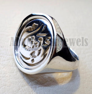 Customized Arabic calligraphy names handmade round heavy ring personalized jewelry sterling silver 925 any size AMM1001 خاتم اسم تفصيل
