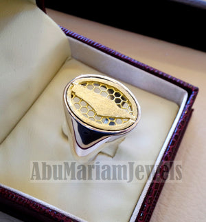 Palestine map man ring sterling silver and bronze Arabic middle eastern free palestine fast shipping all sizes خاتم فلسطين