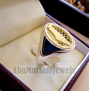 Palestine map man ring sterling silver and bronze Arabic middle eastern free palestine fast shipping all sizes خاتم فلسطين