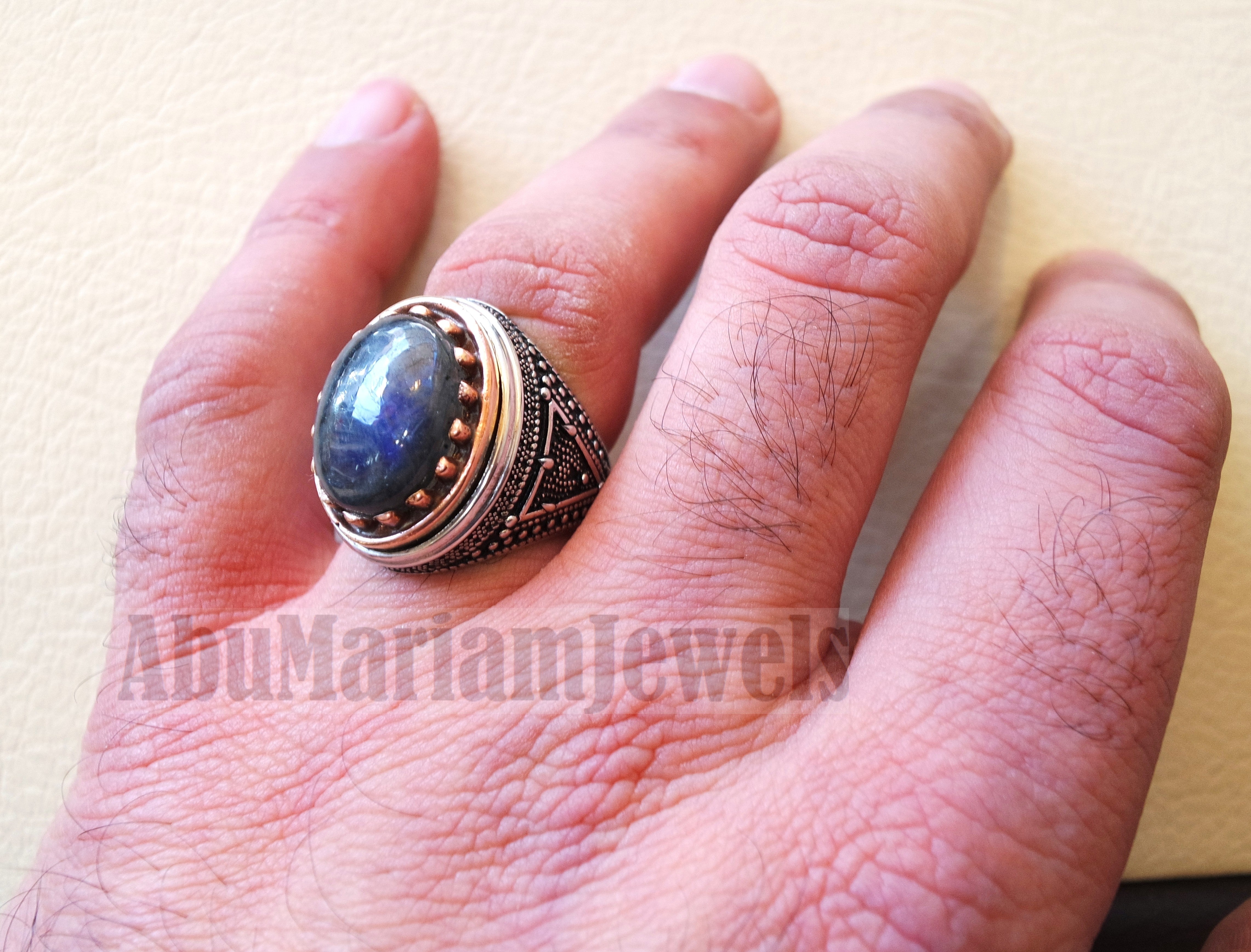 Labradorite ring natural stone multi color semi precious stone heavy sterling silver 925 bronze frame any sizes jewelry express shipping