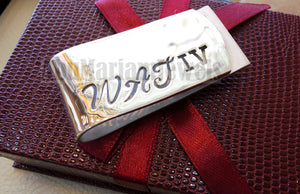 personalized customized heavy sterling silver 925 money clip  cursive letters or one name Arabic , English , any other can be applied 6