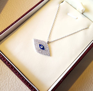 Eye necklace sterling silver 925 and cubic zirconia high quality gift box jewelry