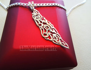 Palestine map pendant with thick chain 2 Jerusalem is the bride of your Arabism : القدس عروس عروبتكم