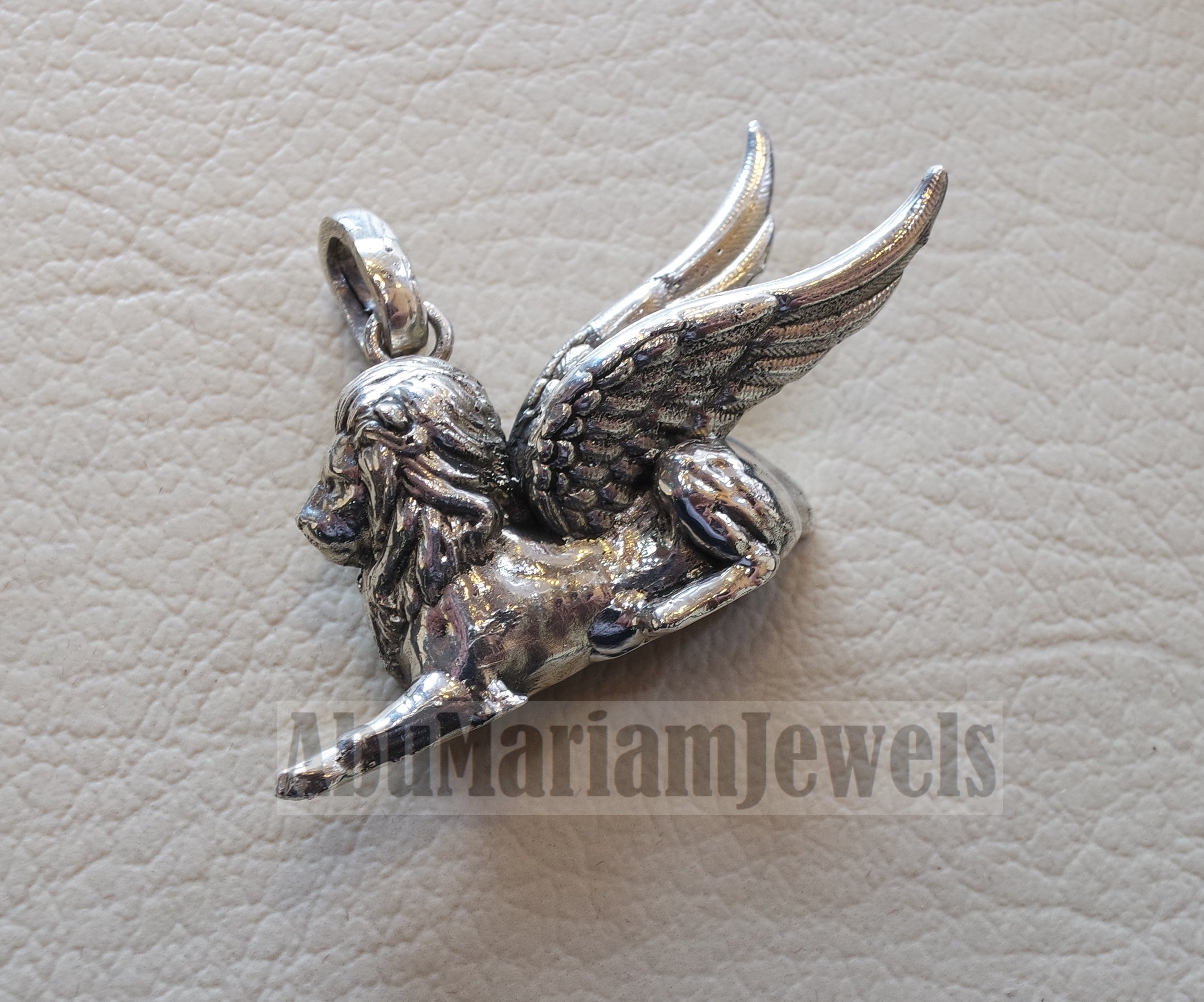 Babylon lion historical mythical winged lion the symbol of ultimate power pendant sterling silver 925 griffin gryphon jewelry