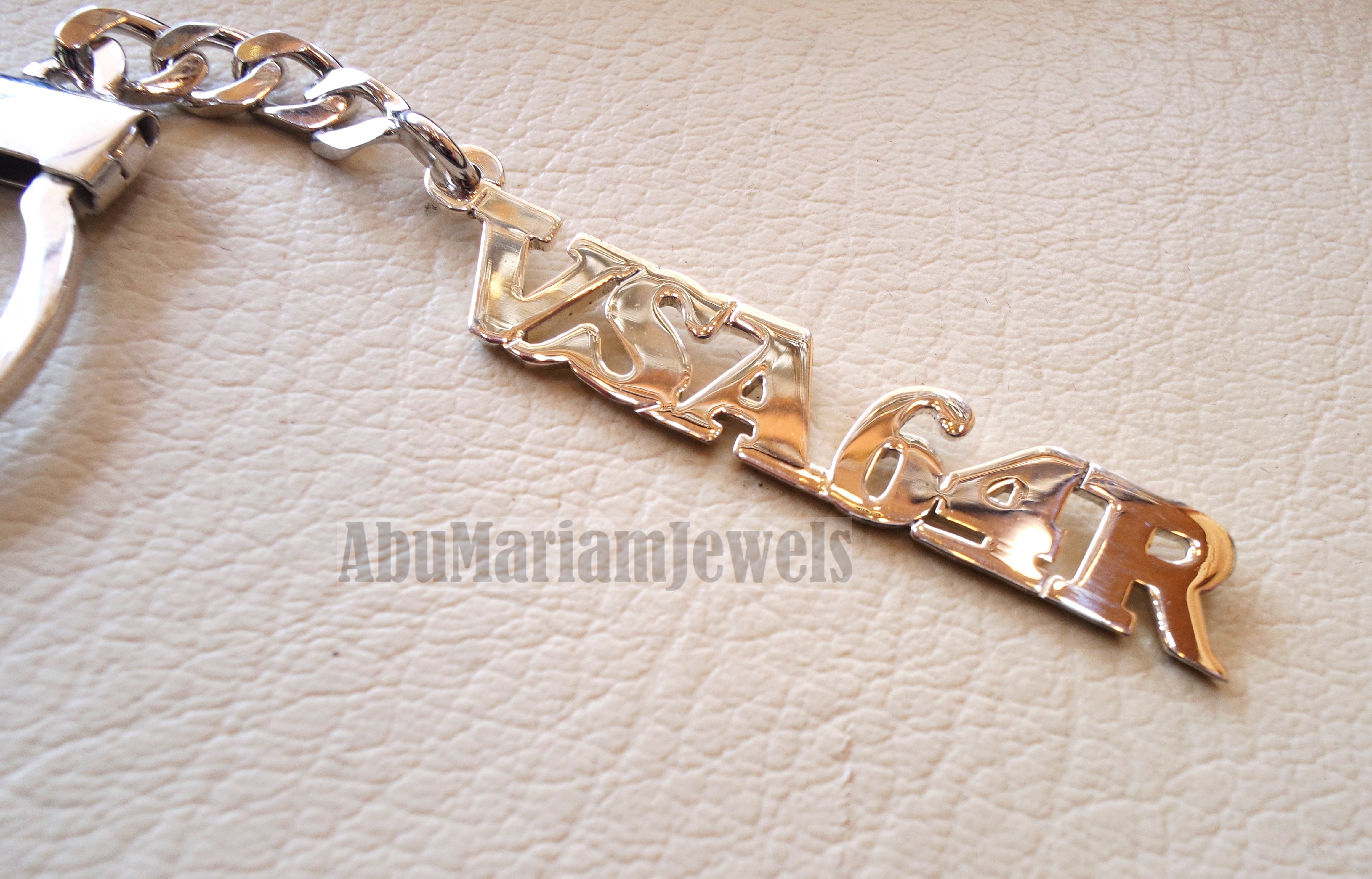 Key chain Personalized customized car number made to order sterling silver 925 or any similar design or shape Key_car