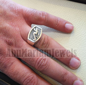 Name ring customized Arabic calligraphy one word personalized heavy all sizes jewelry style sterling silver 925 SN1001 خاتم اسم تفصيل