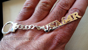 Key chain Personalized customized car number made to order sterling silver 925 or any similar design or shape Key_car