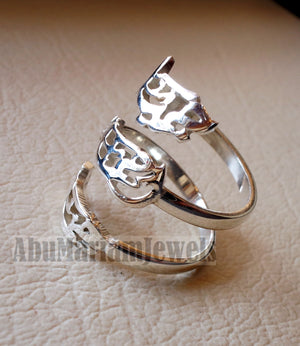 Arabic calligraphy customized 3 names sterling silver 925 or 18 k yellow gold ring fit all sizes any name RE1007 خاتم اسماء عربي