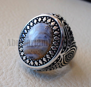 oval yamani aqeeq natural semi precious multi color agate gem men ring sterling silver 925  jewelry all sizes عقيق يماني 1102