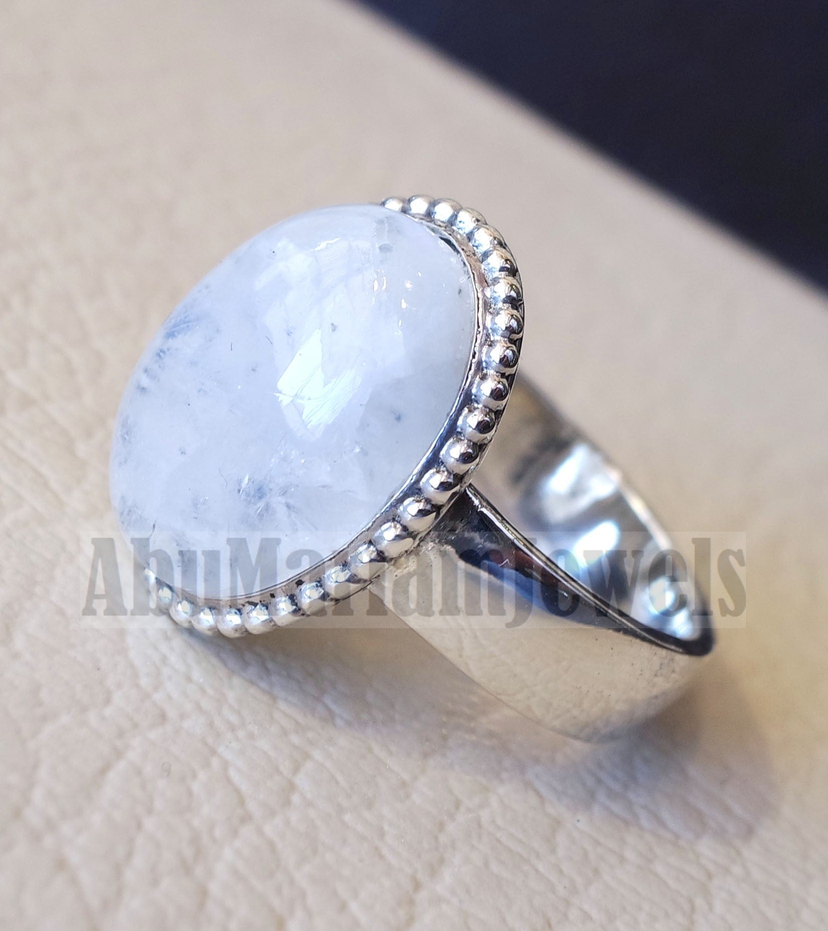 Pinkie men or women ring moonstone skin touching stone sterling silver 925 all sizes high quality natural oval cabochon stone