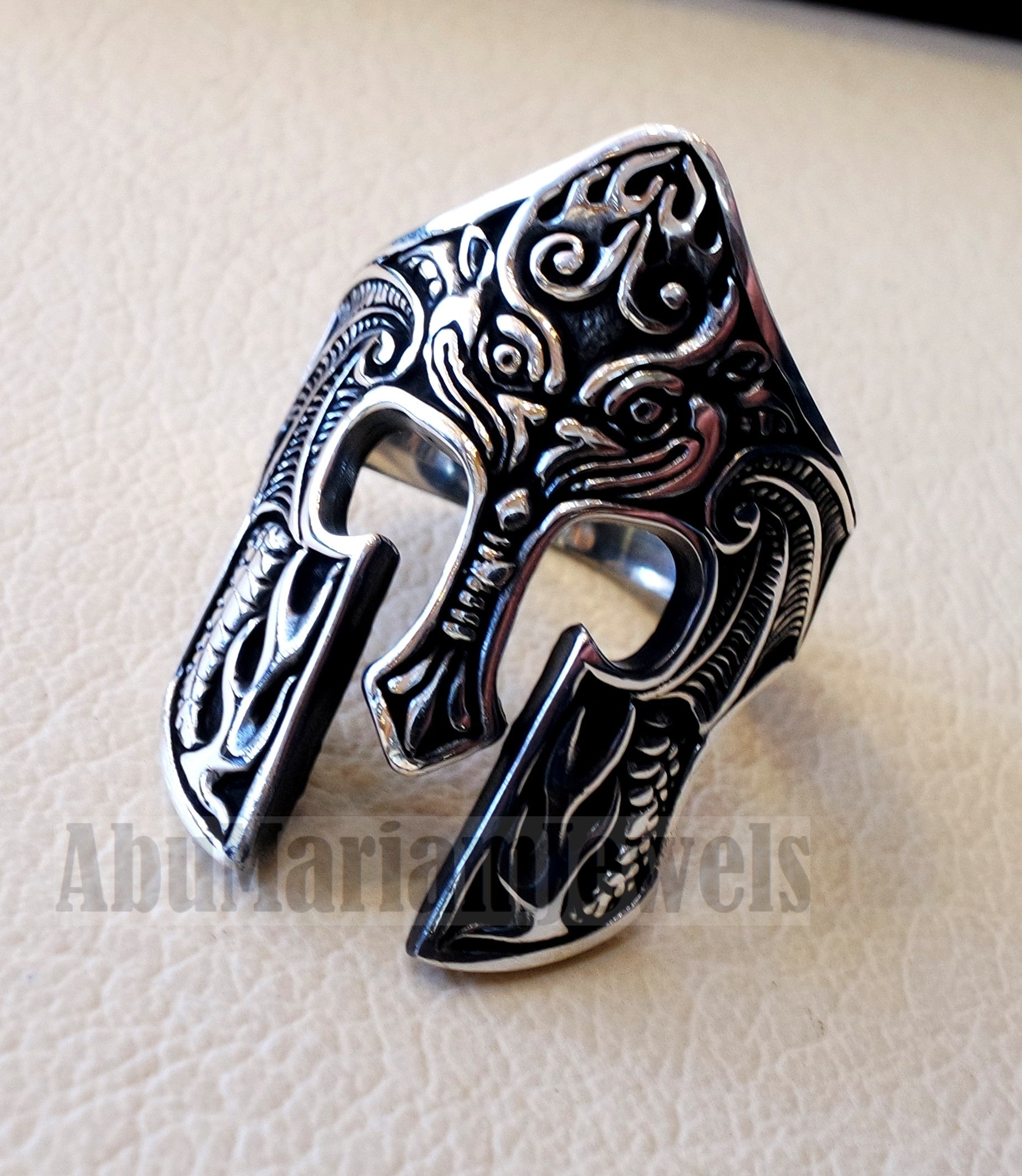 Warrior ring face mask ring sterling silver 925 huge man jewelry piece all sizes fast express shipping