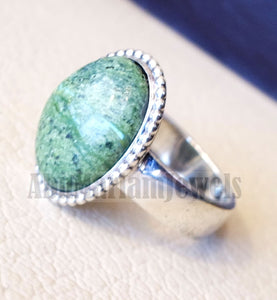 Pinkie men or women ring green Swiss opal skin touching stone sterling silver 925 all sizes high quality natural oval cabochon stone