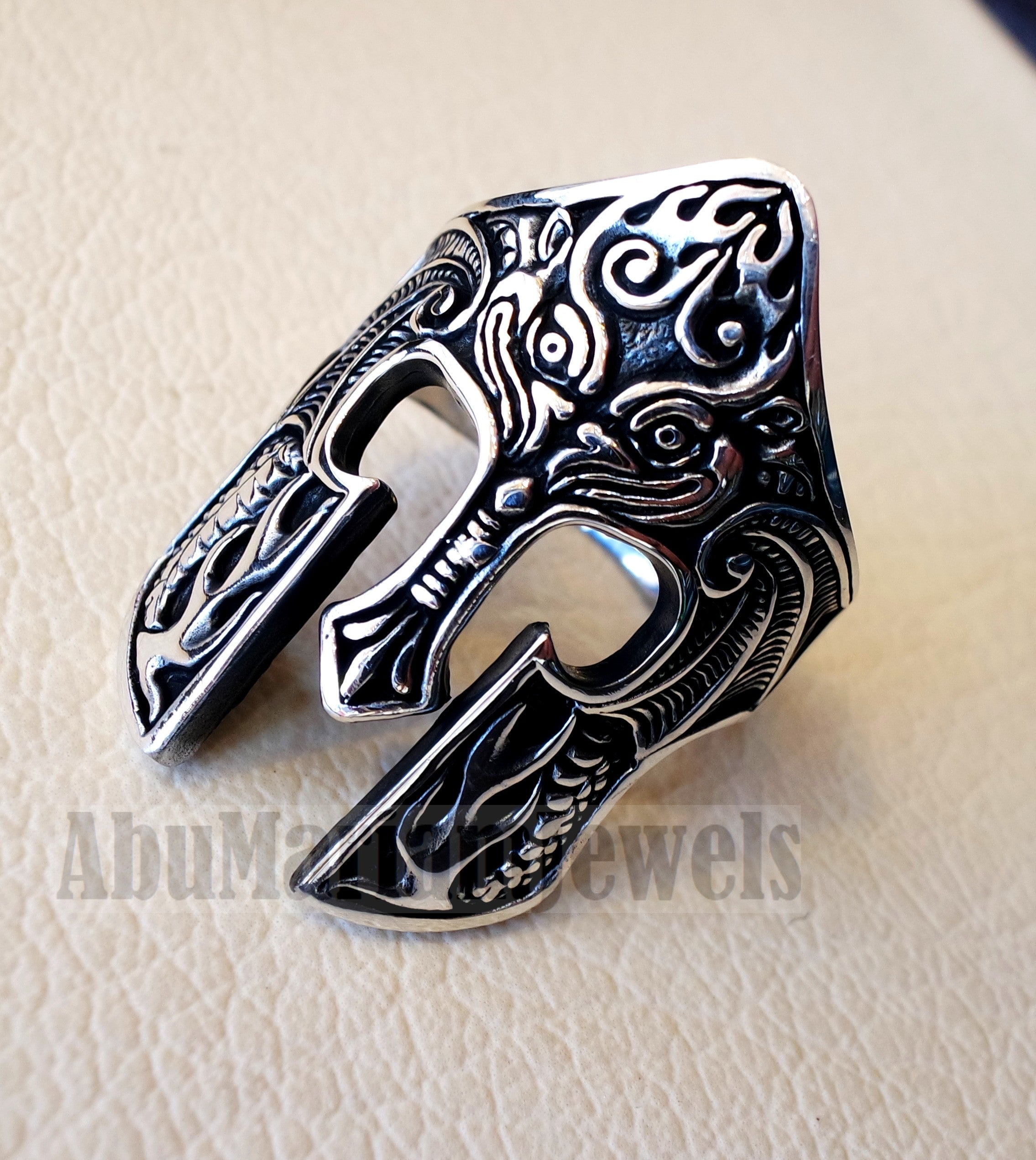 Warrior ring face mask ring sterling silver 925 huge man jewelry piece all sizes fast express shipping