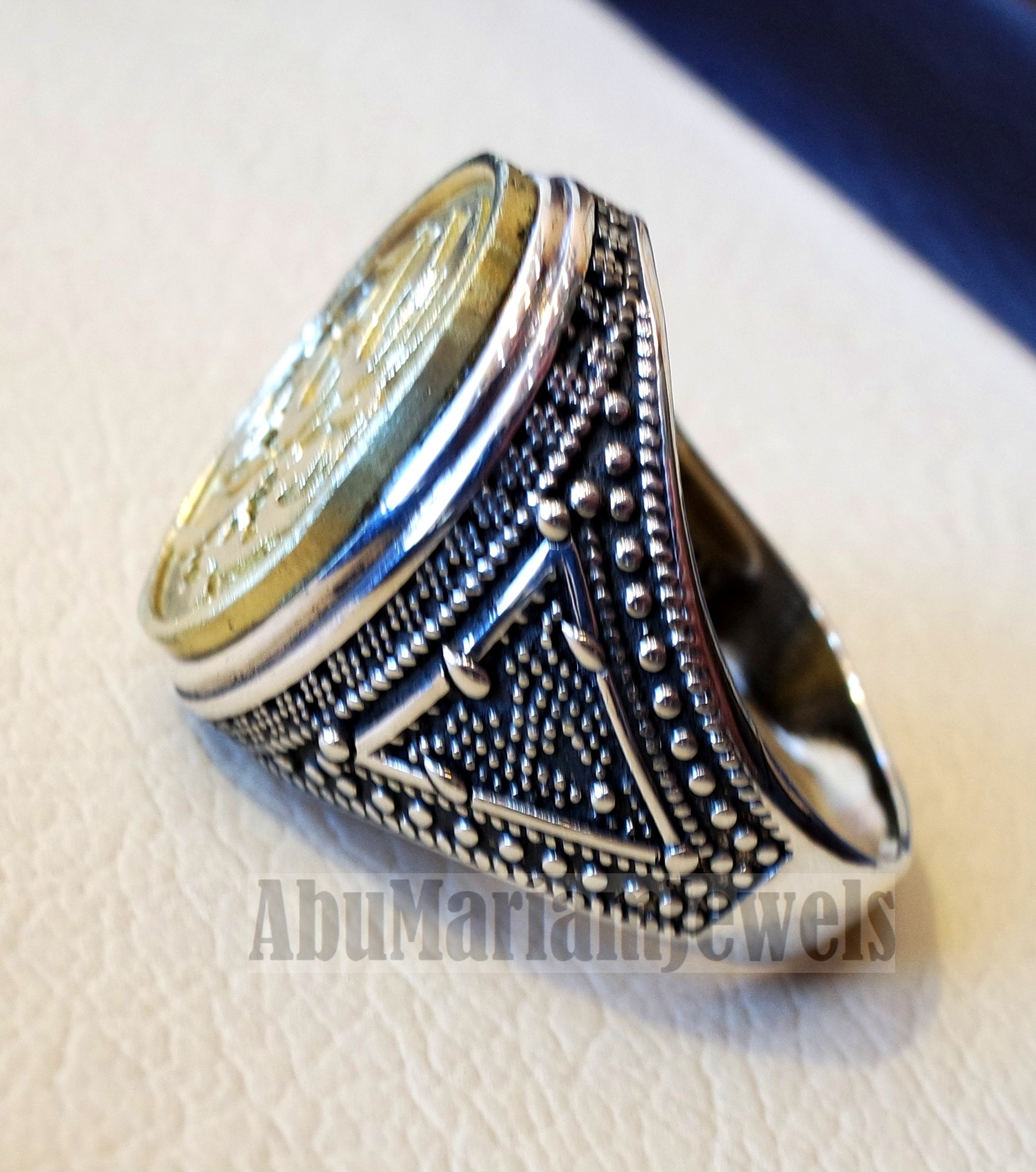 Customized Arabic calligraphy names ring personalized antique jewelry style sterling silver 925 and bronze any size TSB1012 خاتم اسم تفصيل