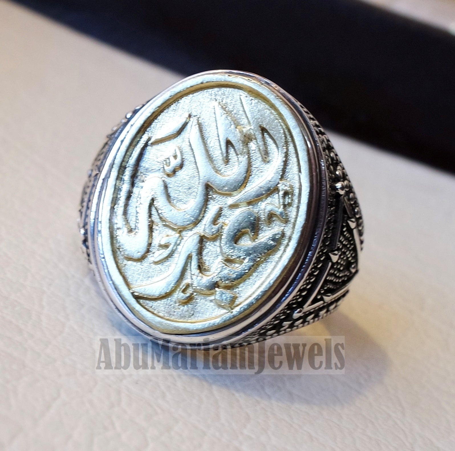 Customized Arabic calligraphy names ring personalized antique jewelry style sterling silver 925 and bronze any size TSB1012 خاتم اسم تفصيل